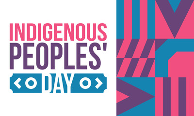 Obraz premium Indigenous Peoples' Day. Native American Day. American Indian culture. Heritage Month. Celebrate annual in United States. Tradition pattern. Poster, card, banner and background. Vector illustration