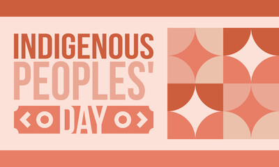 Indigenous Peoples' Day. Native American Day. American Indian culture. Heritage Month. Celebrate annual in United States. Tradition pattern. Poster, card, banner and background. Vector illustration