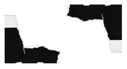 A torn paper effect with a blank white space, a grunge-style template for sale announcements and social media posts. Transparent Background, Cutout