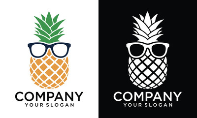 Creative pineapple eye vector logo. logo templates