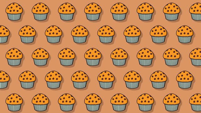Shift scene animated muffin line, perfect for background purposes