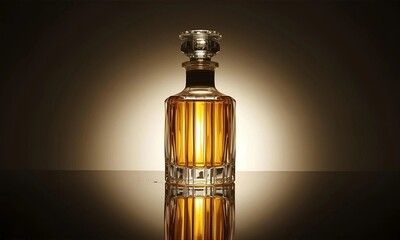 Luxury Perfume Bottle with Golden Mist Glow
