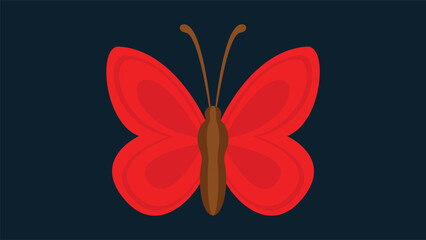 Butterfly icon. Vector illustration in flat style. Isolated on dark background.