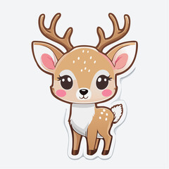 Adorable fawn illustration with big eyes and antlers, perfect for children's designs, playful nature graphic