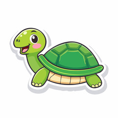 Obraz premium Happy Green Turtle Illustration