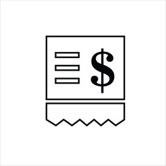 bill icons. simple line vector