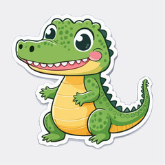 Fototapeta premium Cheerful Cartoon Crocodile Illustration