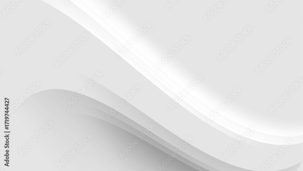 Wall mural white background with 3d wavy texture composition
