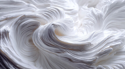 Swirling white textured abstract with flowing, elegant forms