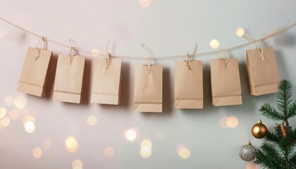 Advent calendar made of paper bags. Eco friendly advent calendar. Christmas advent calendar 