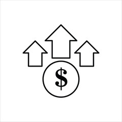 inflation icons. simple line vector