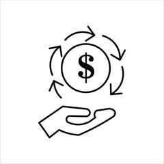 return on investment icons. simple line vector