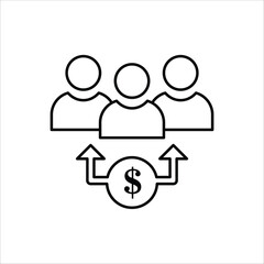 devidend icons. simple line vector