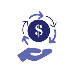 return on investment icons. simple colored vector