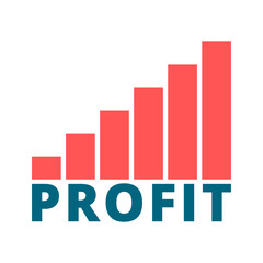 Profit growing icon isolated on transparent background