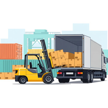 Automated cargo transfer in logistics for global distribution. Efficient supply chain management, enhanced by strategic insights from Remote Sensing imagery