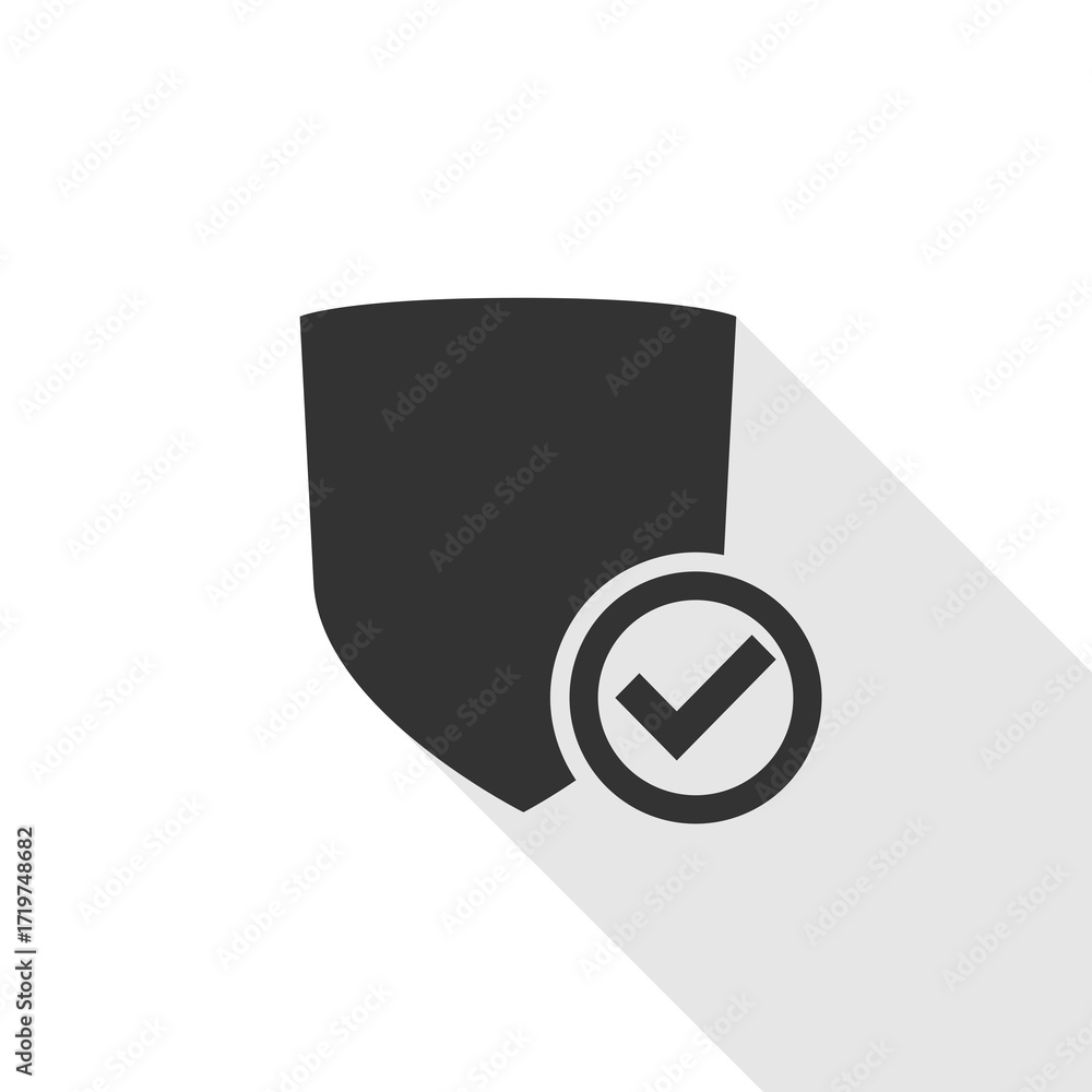 Poster shield and check mark icon isolated on transparent background