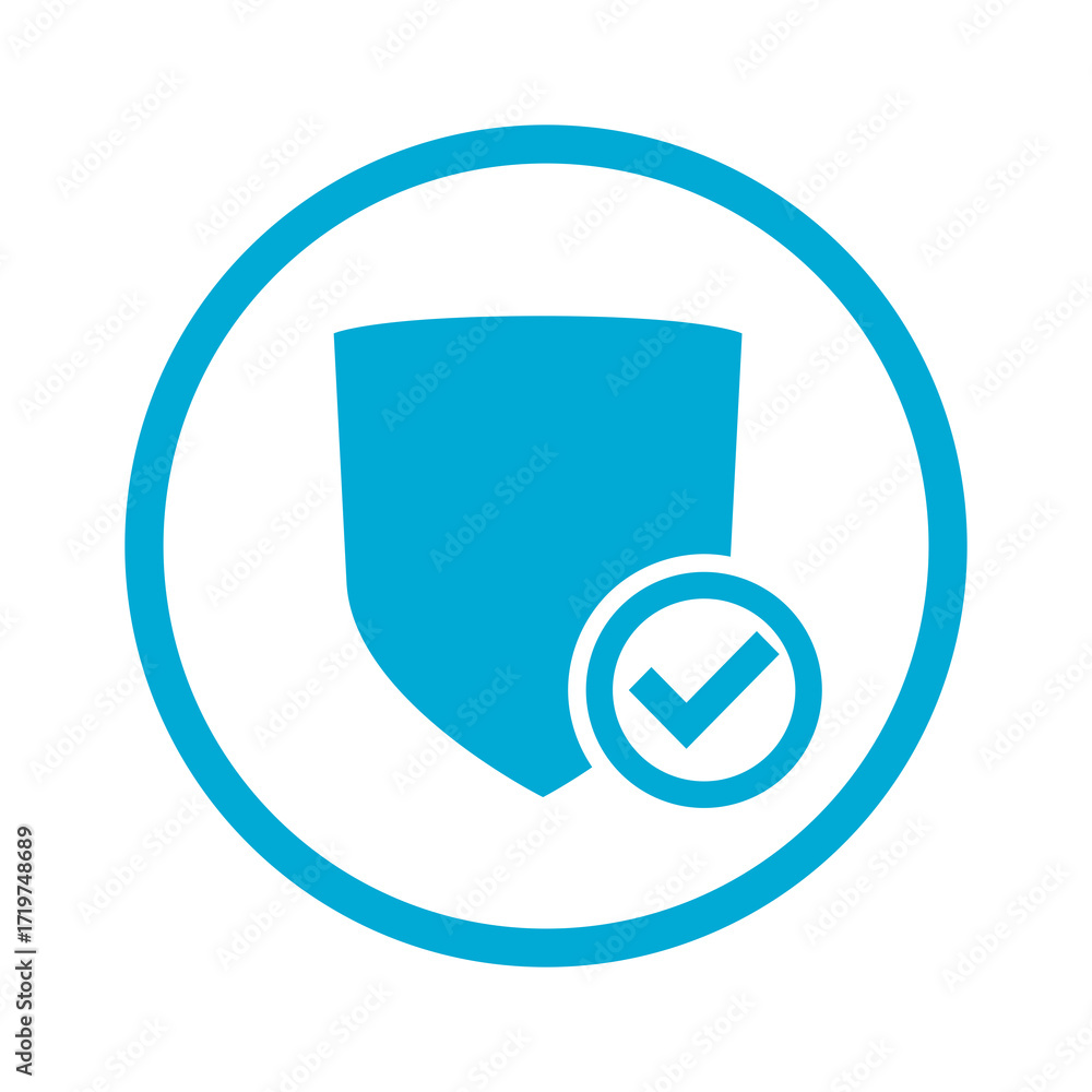 Poster shield and check mark icon isolated on transparent background