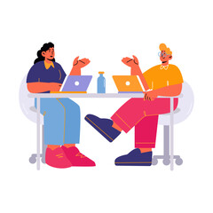people communication business in office illustrations