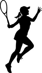 Design of woman playing tennis