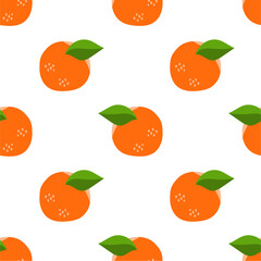 Seamless pattern with orange fruit.