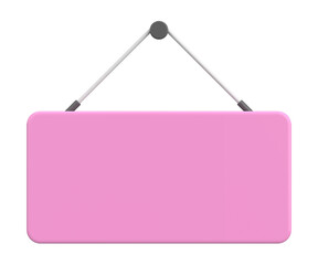 Empty Hanging Sign. 3D Illustration.