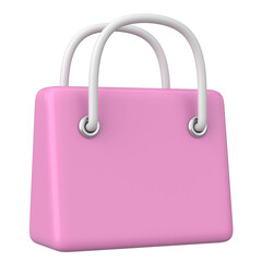 3D shopping bag. 3D illustration.