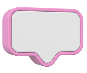 Empty Speech Bubble. 3D Illustration.