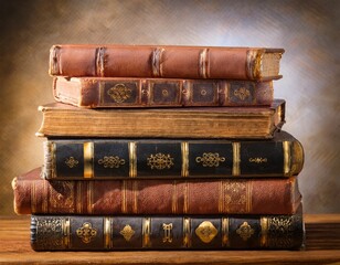 a stack of old books
