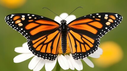 Fototapeta premium Monarch butterfly perched on a flower