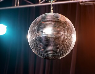 isolated silver disco ball lighting in a nightclub