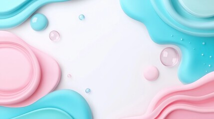 Abstract pastel liquid shapes,  smooth textures