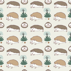 Children seamless wallpaper with cute and funny baby savanna animals