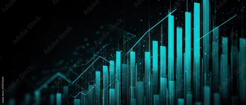 Poster abstract data visualization graphic showing growth