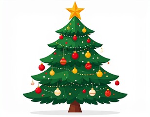 Fototapeta premium Christmas Tree Decorated