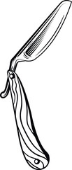 Cutthroat Razor Silhouette Vector Design 
