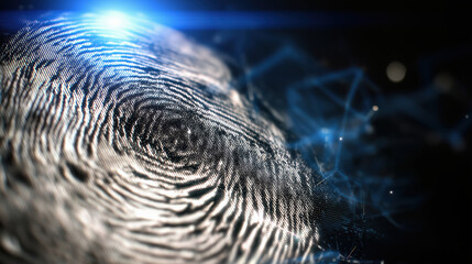 Intricate Digital Fingerprint Against Abstract Technology Background