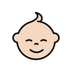 Baby Face Color Icon Logo. Vector isolated illustration of baby face.