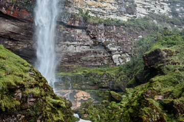 Gocta Waterfalls, one of the tallest waterfalls in the world, located in the Amazonas region of northern Peru. Surrounded by lush cloud forest, this remote natural wonder cascades over 771 meters tall