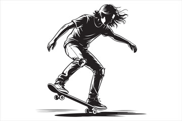 Fototapeta premium Skateboard on Urban Street – Extreme Sport and Youth Lifestyle Background