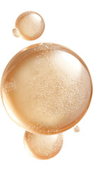 Transparent Beige Gel Drops with Smooth Texture on Transparent Background