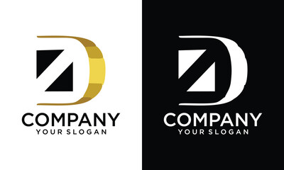 Creative D letter logo design template elements. Modern abstract digital alphabet letter logo. Vector illustration.