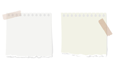 White grid notepaper journal sticker. A blank sheet of checkered paper. Real notepad with grid line isolated