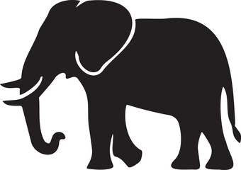 silhouette of elephant, transparent bg, vector isolated
