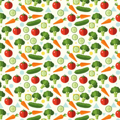 Seamless Pattern Collection of Fresh Vegetables and Vegetarian Lifestyle  Organic Greens, Vegan Icons, Farm to Table, Cute Doodles, and Minimalist Healthy Food Designs