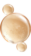 Transparent Beige Gel Drops with Smooth Texture on Transparent Background