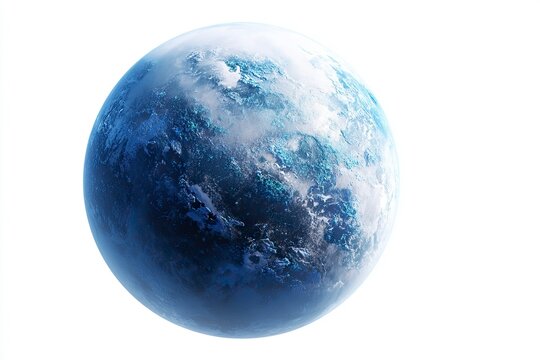 Earth Globe Blue and White Planet in Space with Cloud Cover - Powered by Adobe