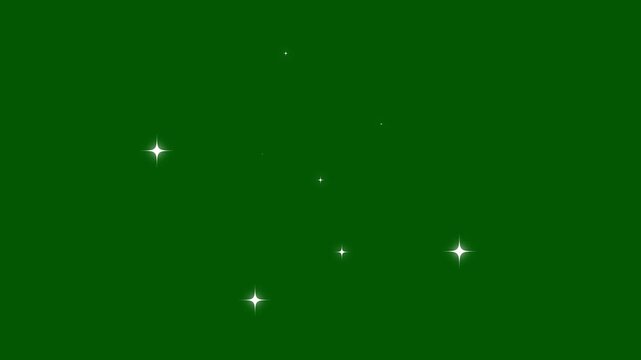 stars animation, cartoon twinkle effect, blinking white doodles, glowing light burst, green screen background, Shimmering ligh,magic flash or glitter motion explosion animated effect. 4k
