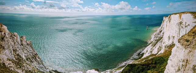 Stunning View of Beachy Head Cliffs and Ocean in United Kingdom