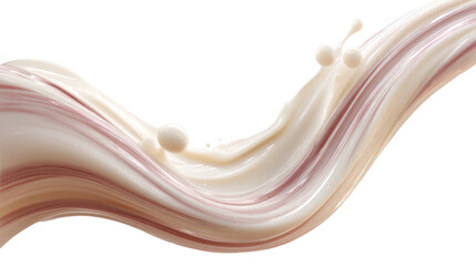 Ultra-Realistic Cream Splash with Elegant Smooth Wave Form on Transparent Background